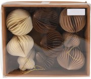 Sada papierových ozdôb Ornaments béžová, 8 cm, 9 ks