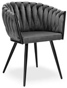 Jedálenská stolička ASTON zamatová, grafitová