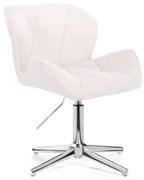 LuxuryForm DESIGN Stolička MILANO VELUR na striebornom kríži - biela