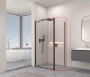 Erga Sydney, pevná stena pre sprchový kút 80x195 cm, 6mm číre sklo, čierny profil, ERG-V02-SYDNEY-G080-BK