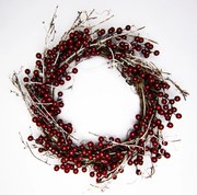 DECOLED Veniec z červených bobúľ, priemer 40 cm