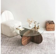 Konferenčný stolík BUBBLE 35x75 cm hnedá/číra