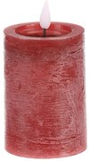 Sviečka s LED osvetlením a časovačom, červená, parafín, 13 cm