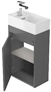 Cersanit - SET B107 Crea skrinka + Crea 40 umývadlo, Šedá, S801-281