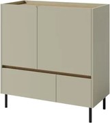 Komoda so zásuvkami Lucky, 95 cm, eukalyptovo zelená/baltský dub%