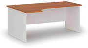 Kancelársky rohový pracovný stôl PRIMO WHITE, 1800 x 1200 mm, ľavý, biela/čerešňa