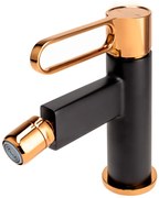 F-Design Zaffiro, bidetová batéria, čierna matná-ružové zlato, FD1-ZFR-6-25