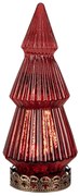 Červený sklenený dekoračný svietiaci stromček LED Tree - Ø 7*16 cm