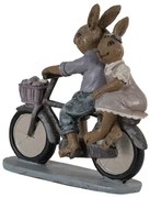 Dekorácia zamilovaní králiky na bicykli - 14*5*15 cm