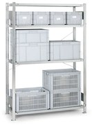 Kovový regál CLIP, 230 kg, 2000 x 1300 x 400 mm, základný regál