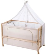 Postieľka na kolieskach s baldachýnom v prírodnej farbe 60x120 cm Liebhabär – Roba