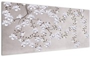 Obraz - Kvety v šedivej krajine (120x50 cm)