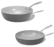 Elmich Základná sada keramických panvíc 2 ks, Wok a štandardná panvica - tmavosivá