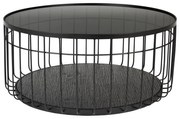 Čierny okrúhly konferenčný stolík so sklenenou doskou 80x80 cm Lance – White Label