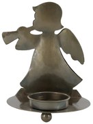 Mosadzný antik kovový svietnik anjel - 9*8*10 cm