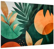 Sklenený obraz - Geometrické prírodné motívy (70x50 cm)