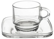 Orion Sada sklenených hrnčekov s podšálkou Cozy 6, 0,091 ml, 91 ml