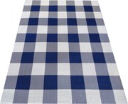 DY Modrý koberec s kockovaným vzorom Patio 13