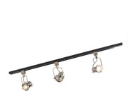 Inteligentná 1-fázová koľajnica čierna s oceľou vrátane 3 WiFi GU10 - Iconic Suplux