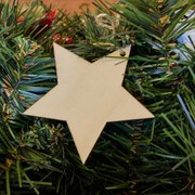DECOLED Dřevěná dekorace, hvězda, 8 cm, 10ks/bal.