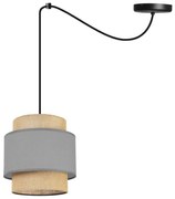 Závesné svietidlo Boho Spider, 1x jutové/sivé textilné tienidlo