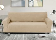 Elastický žakárový poťah na dvojmiestnu pohovku BestBerg / prírodný