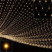 Sieťová svetelná reťaz teplá biela 100 LED 120x120cm