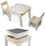 Detský stôl a stoličky s úložným priestorom a doskou
