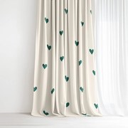 Goldea bavlnený záves - srdiečka na slonovej kosti 140x150 cm
