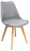 Jedálenská stolička Oslo/Mark, sivá/prírodné nohy