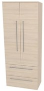 Mereo, Mereo Bino, kúpeľňová skrinka vysoká 163 cm, dvojitá, Multidecor, Javor Hard šampanský, MER-CN699JHS2