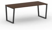 Kancelársky stôl PRIMO IMPRESS, čierna podnož, 2000 x 900 mm, orech
