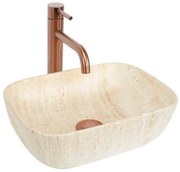 REA-U4700 - Umývadlo na dosku BELINDA 25x36 cm keramika/béžová/imitácia kameňa