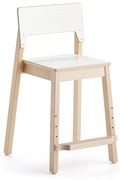 Vysoká detská stolička LOVE, V 500 mm, breza, laminát - biela