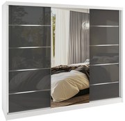 Šatníková skriňa SERENITY 232 cm šedý lesk MGB SERENITY SZP8/0/W/S/0/HIAL