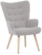 Kreslo s ušami Bouclé GREY2, šedá