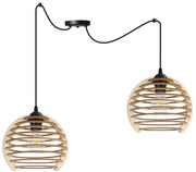 Závesné svietidlo Timber Spider, 2x drevené tienidlo, n