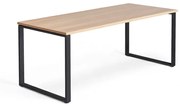 Kancelársky pracovný stôl QBUS, O-rám, 1800x800 mm, dub/čierna