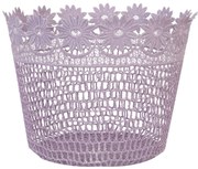 Fialkový háčkovaný košík - Ø 26*20 cm