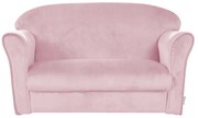 Svetloružová zamatová detská pohovka 78 cm Lil Sofa – Roba