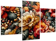 Obraz - Oranžovo-červené kvety (90x60 cm)