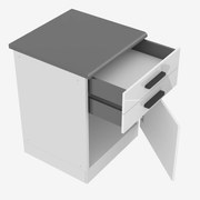 Kuchynská skrinka Belini Premium Full Version spodná so zásuvkami 60 cm biely lesk s pracovnou doskou