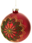 SKLENENÁ VIANOČNÁ BANKA NA STROMČEK SADA 4 KS (FI) 10 CM VZOROVANÁ