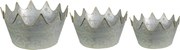 3ks zinkový plechový obal na kvetináč - Ø 43*21 / Ø 40*20 / Ø 33*18 cm