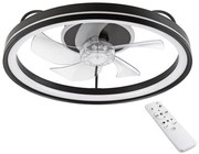 Lamkur LED Stropné svietidlo s ventilátorom FARGO LED/37W/230V čierna + DO LA49892