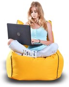 Sedací vak stolička nylonová žltá EMI