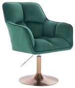 LuxuryForm DESIGN Kreslo AMALFI VELUR na zlatom tanieri - zelené