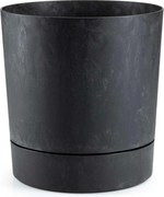 Květináč s podmiskou AZALEA 22,5 cm černý beton