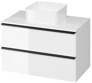 Cersanit Virgo, závesná skrinka pod umývadlo s doskou 80cm, biela-čierna, S522-027