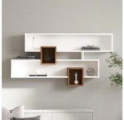 Nástenná polica KAREN 120x72,2 cm biela/orech